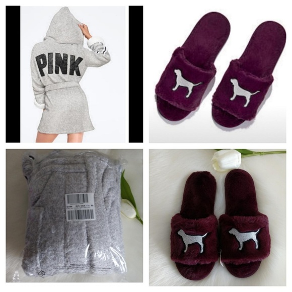 PINK Victoria's Secret Other - (Bundle)PINK VS ROBE XS/S + SLIPPERS (M 7-8)
